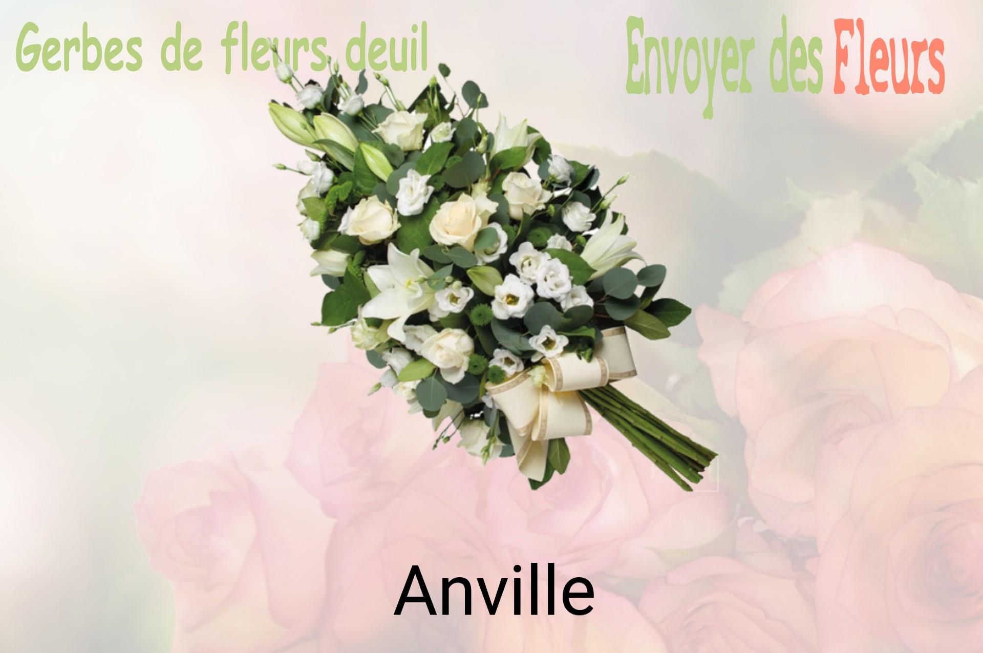 Gerbe de fleurs de deuil livrée à Anville